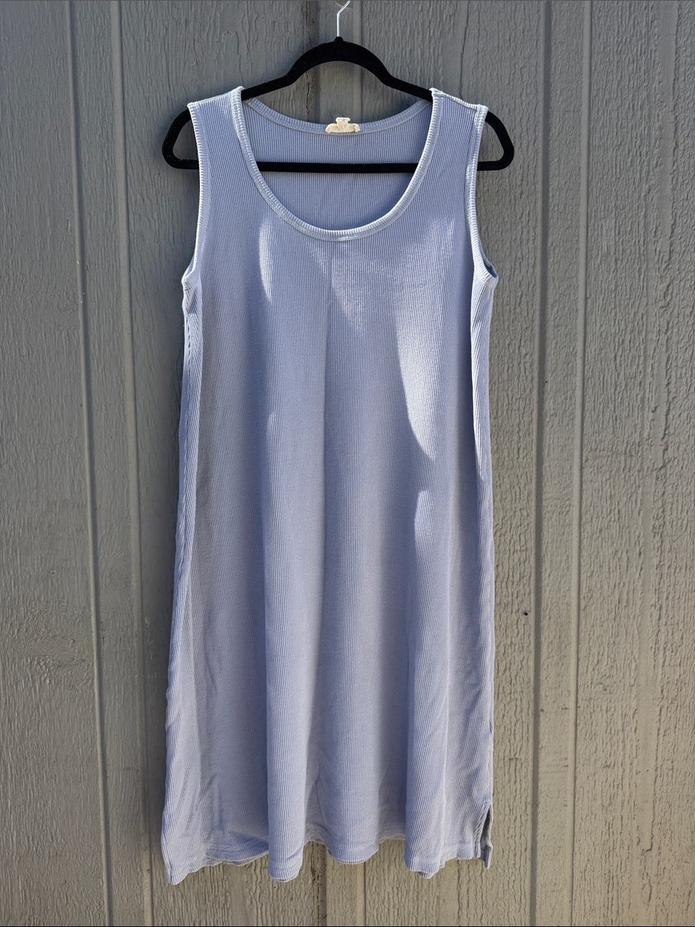 Eileen Fisher Light Blue Sleeveless Knit Organic Cotton Dress Size: M
